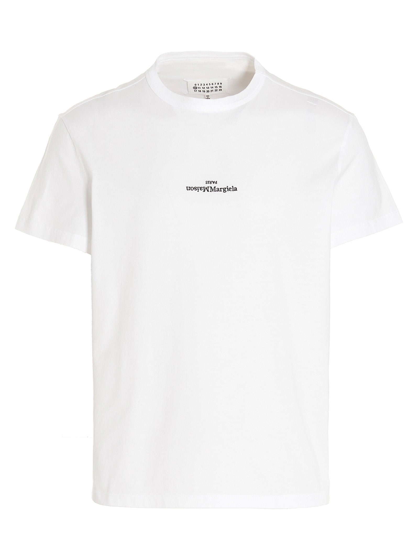 Weißes T-Shirt mit Logo-Stickerei