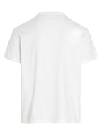 Weißes T-Shirt mit Logo-Stickerei