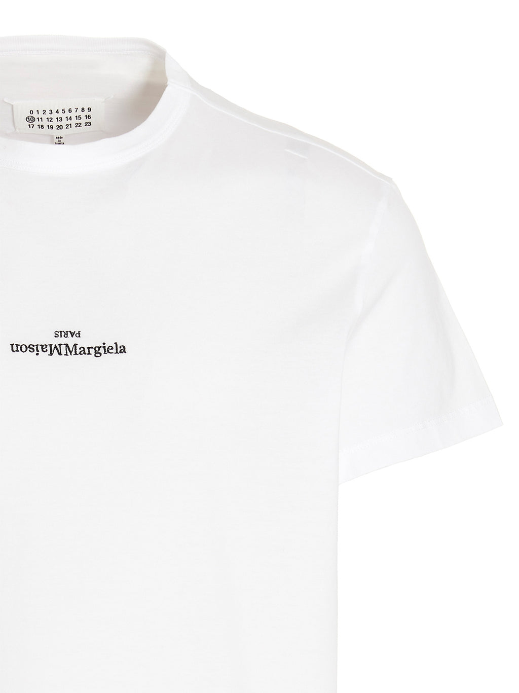 Weißes T-Shirt mit Logo-Stickerei