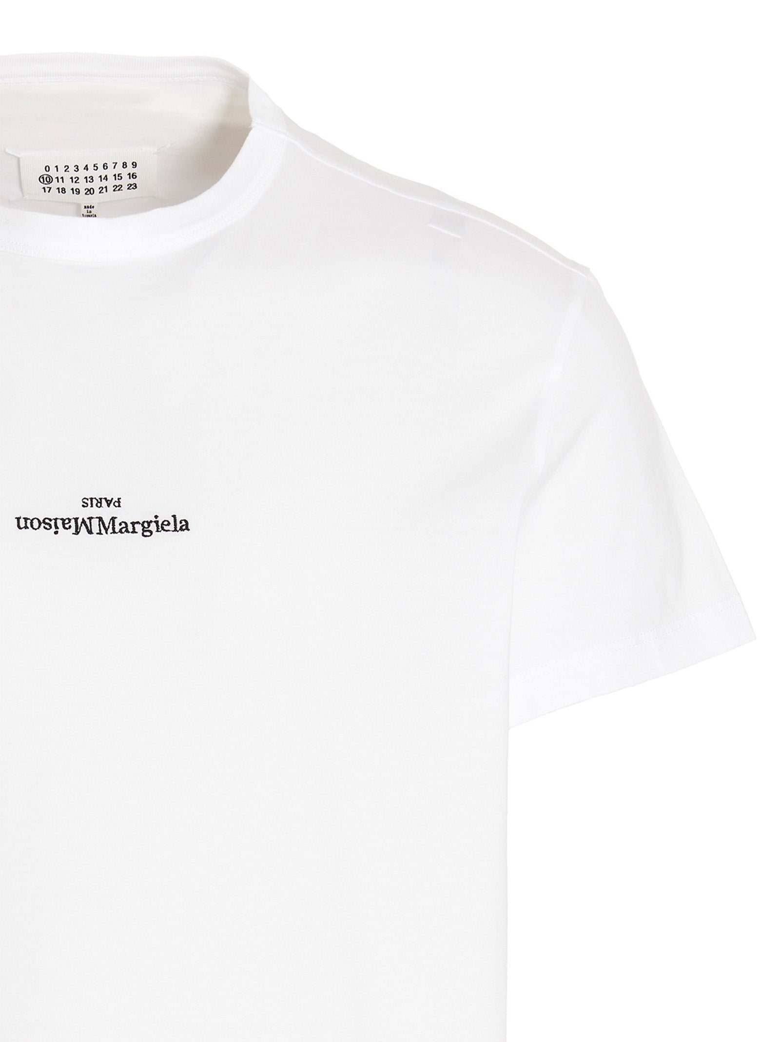 Weißes T-Shirt mit Logo-Stickerei