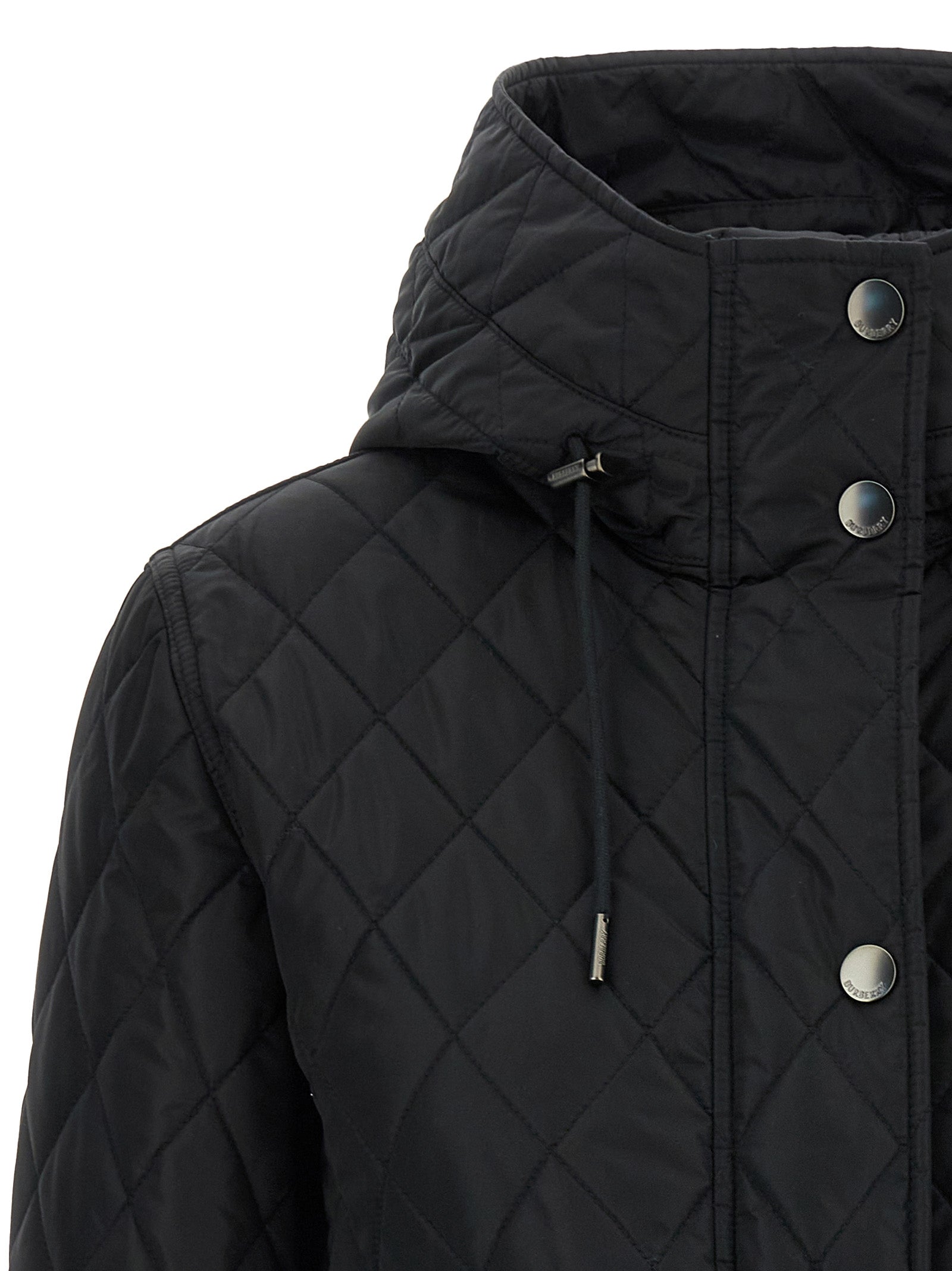 Schwarze lange Jacke aus Polyamid