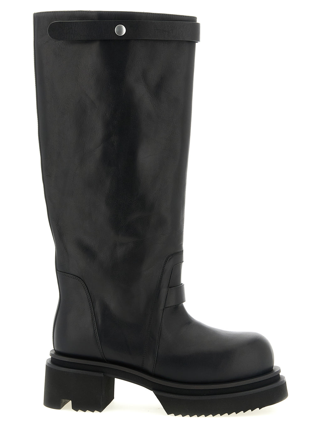 Schwarzes Kalbsleder Over-the-Knee