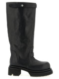 Schwarzes Kalbsleder Over-the-Knee