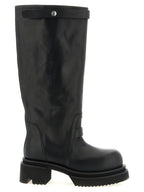 Schwarzes Kalbsleder Over-the-Knee