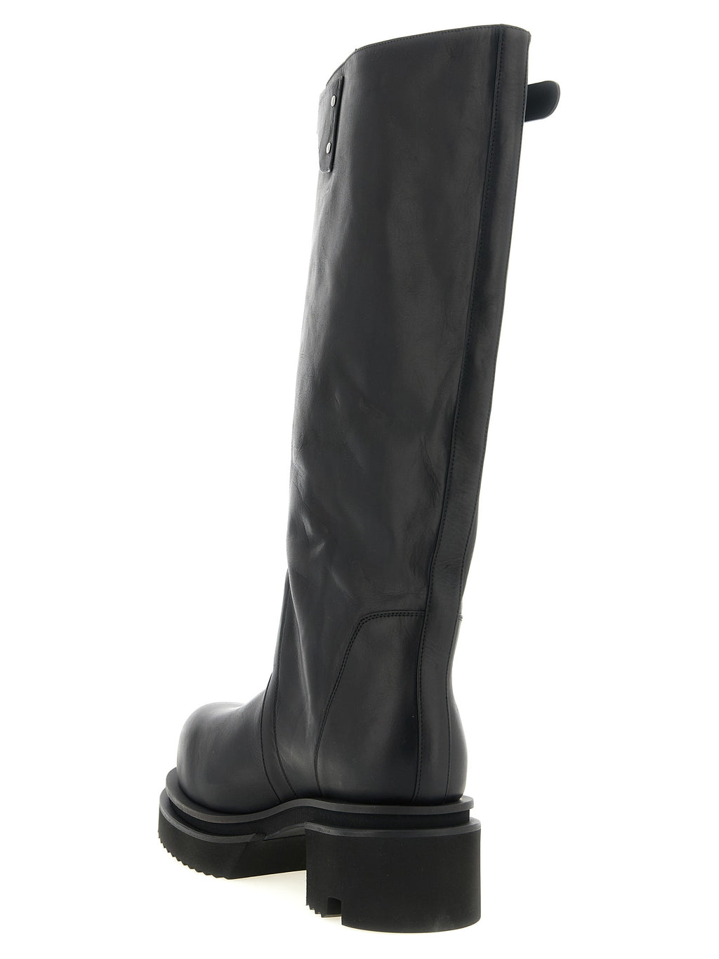 Schwarzes Kalbsleder Over-the-Knee