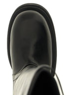 Schwarzes Kalbsleder Over-the-Knee