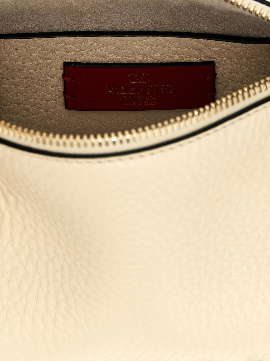 Weiße Kalbsleder-Schultertasche