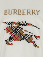 Weißes T-Shirt mit Kreuzstich-Emblem