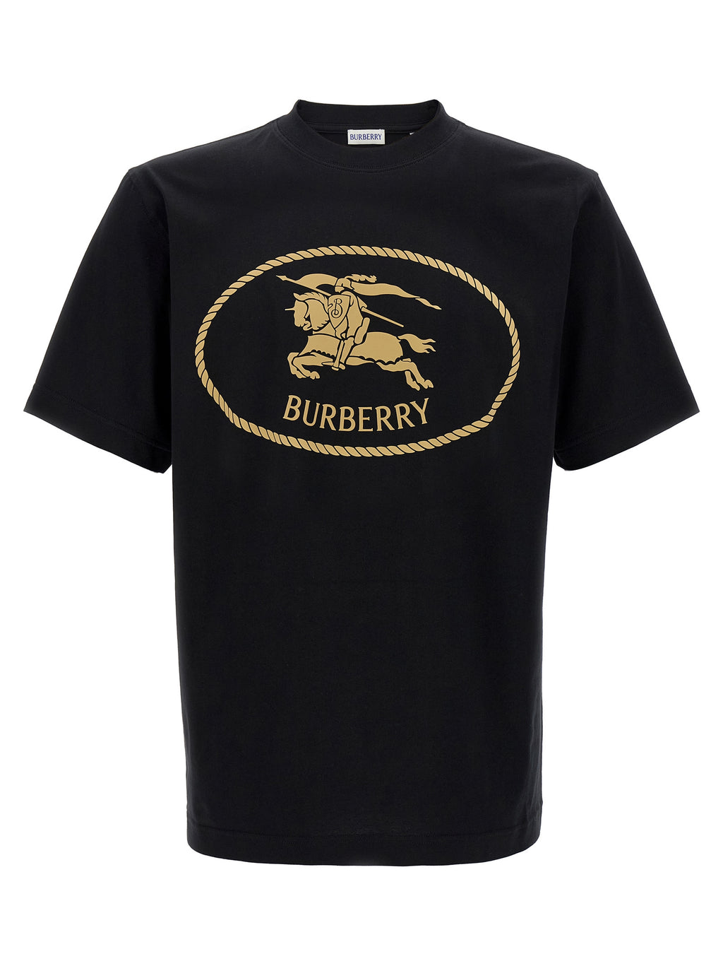 Schwarzes T-Shirt mit Knight-Prägung