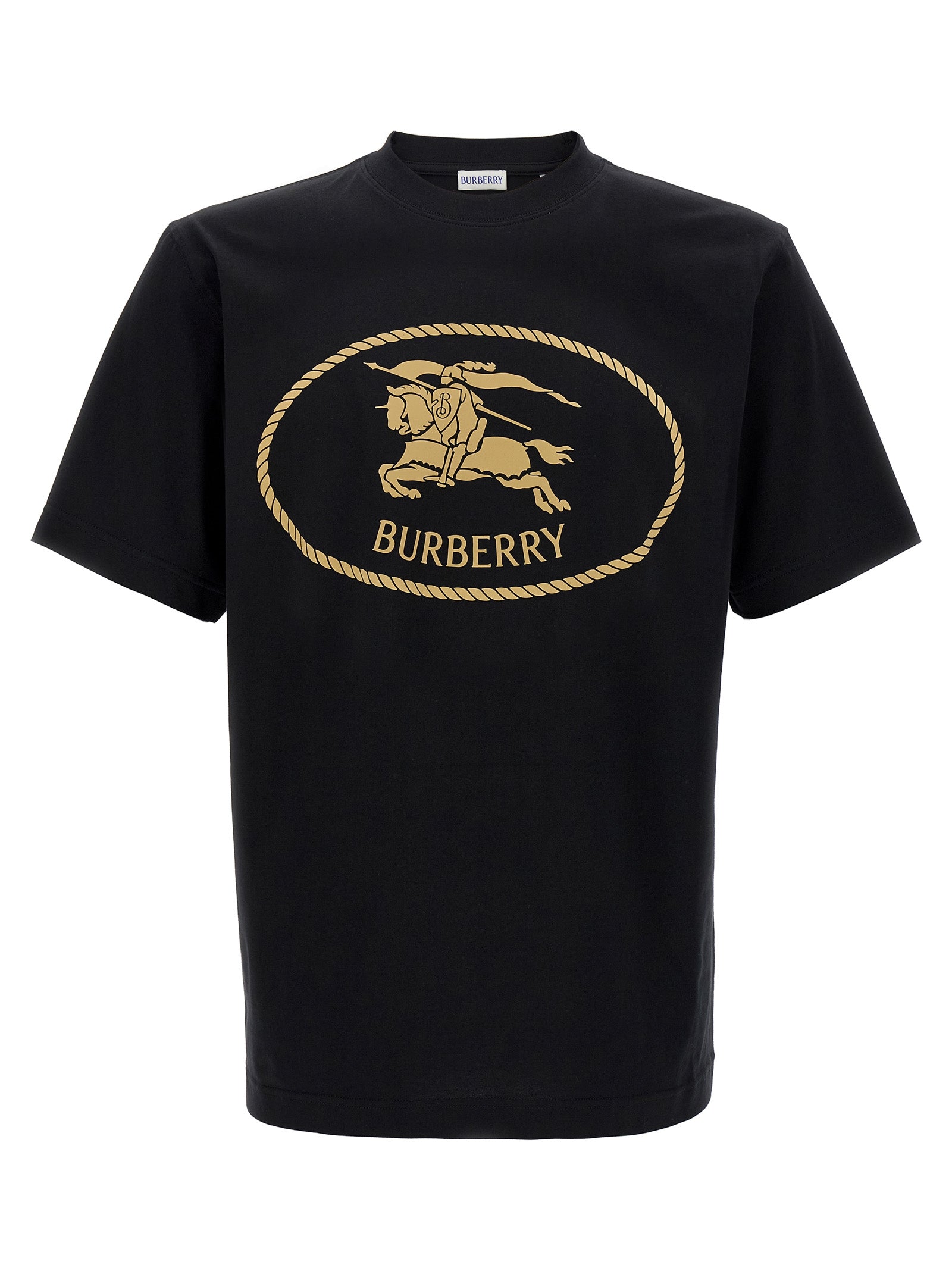 Schwarzes T-Shirt mit Knight-Prägung