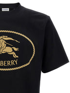 Schwarzes T-Shirt mit Knight-Prägung