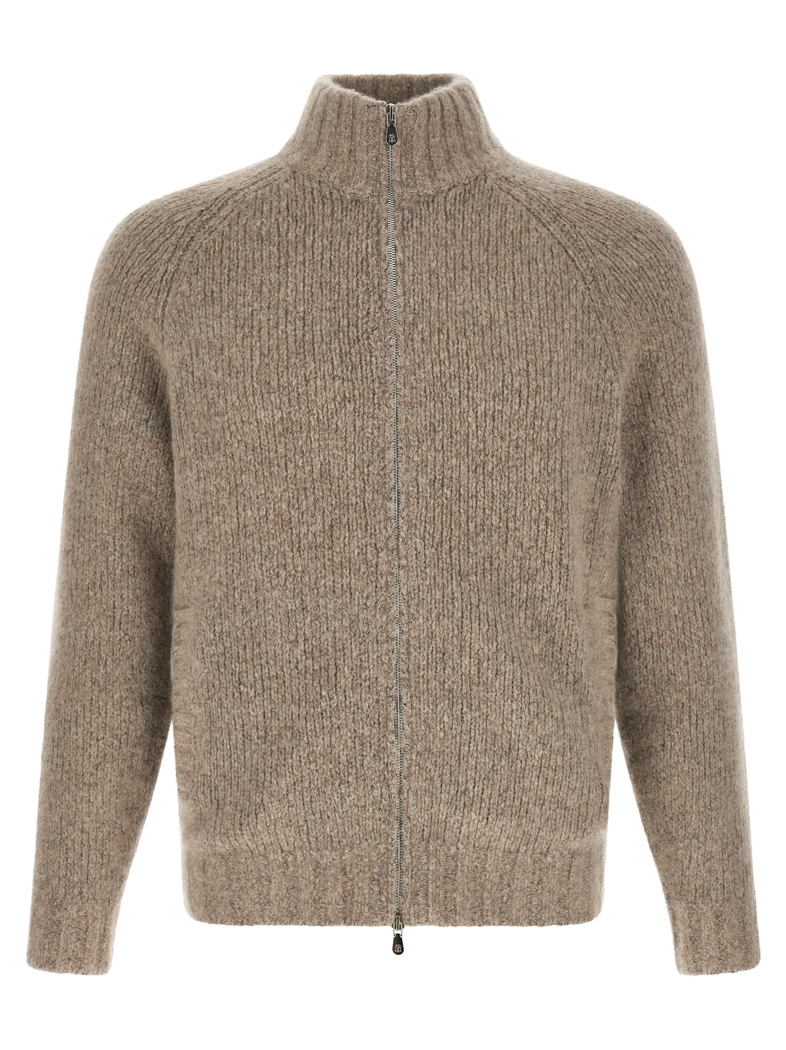 Beige Strickjacke