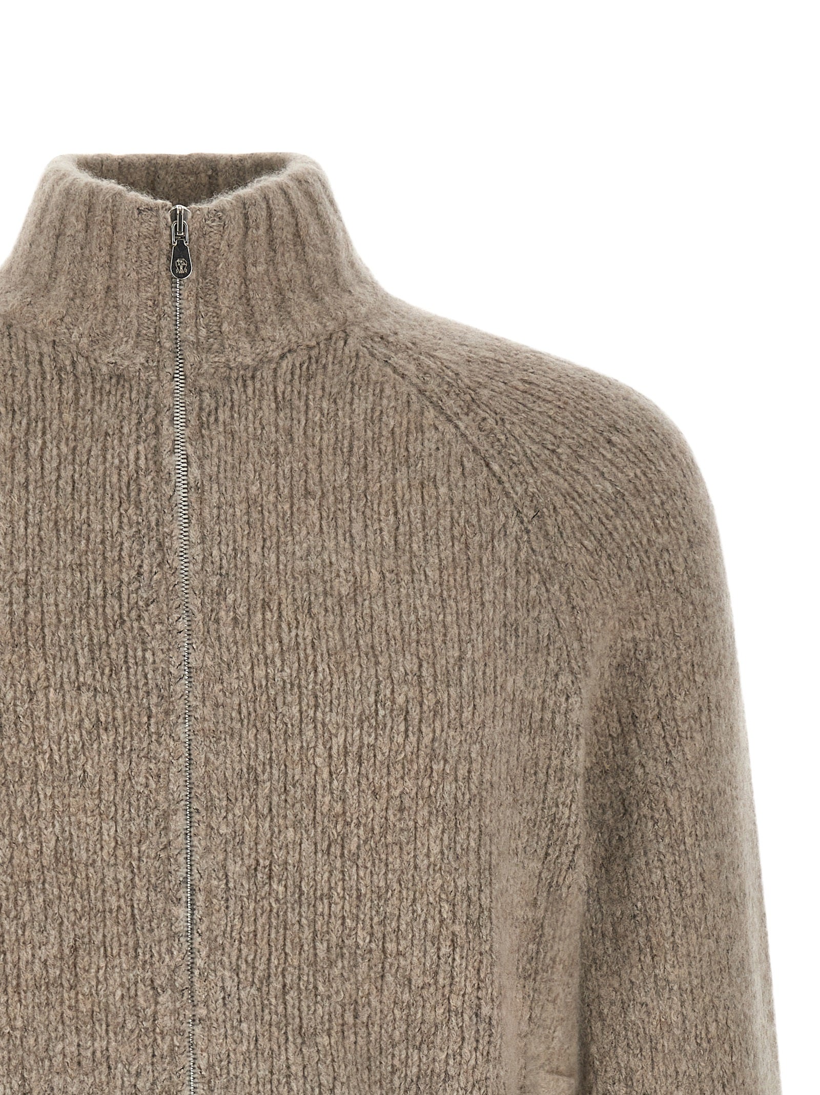 Beige Strickjacke