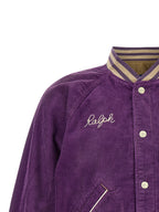 Lila Baumwoll-Bomberjacke