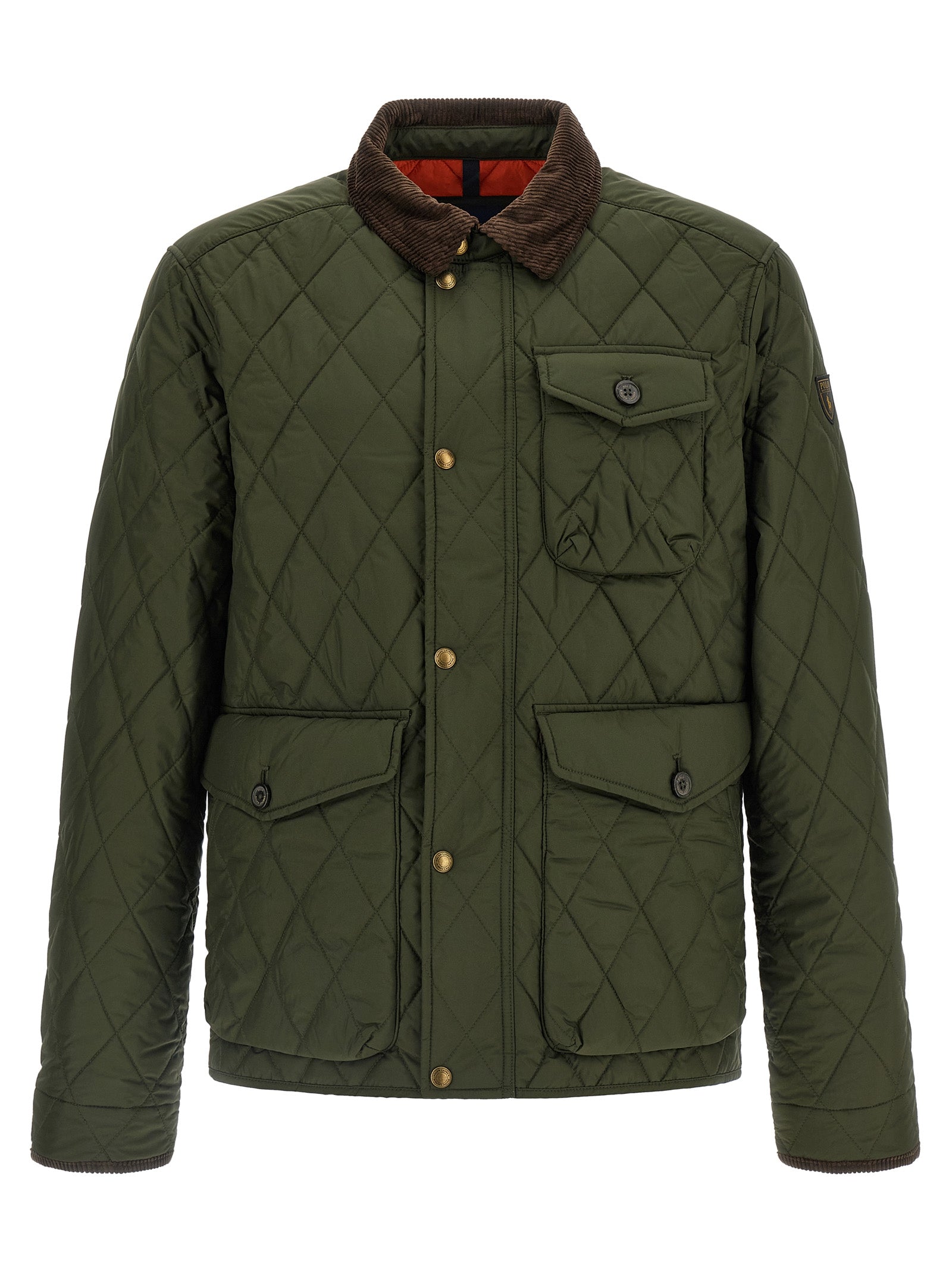 Zweifarbige lange Jacke aus Polyester