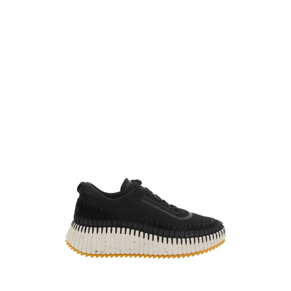 Schwarze Sneaker aus Nylon im Athletic-Stil Chloé
