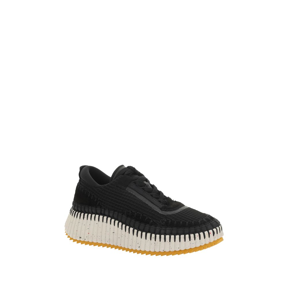 Schwarze Sneaker aus Nylon im Athletic-Stil Chloé