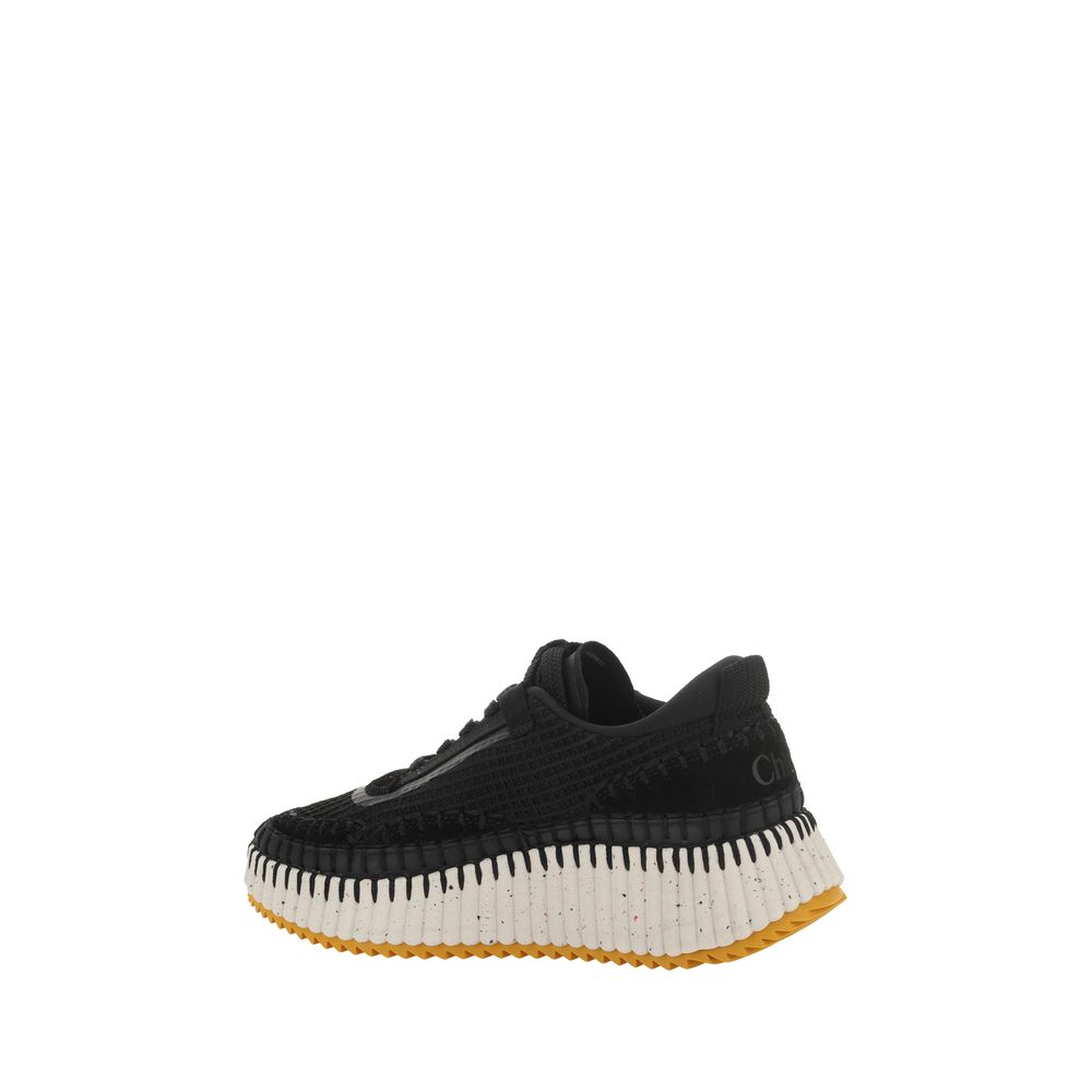Schwarze Sneaker aus Nylon im Athletic-Stil Chloé