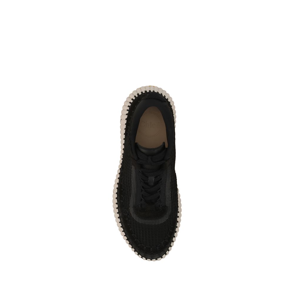Schwarze Sneaker aus Nylon im Athletic-Stil Chloé