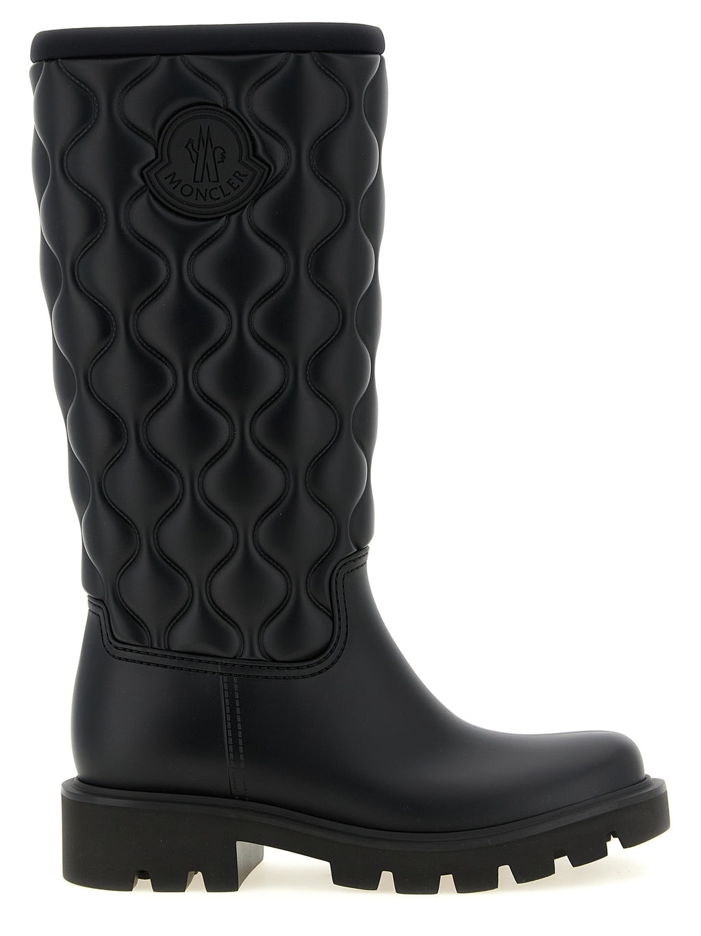 Schwarze Overknee-Stiefel aus PVC