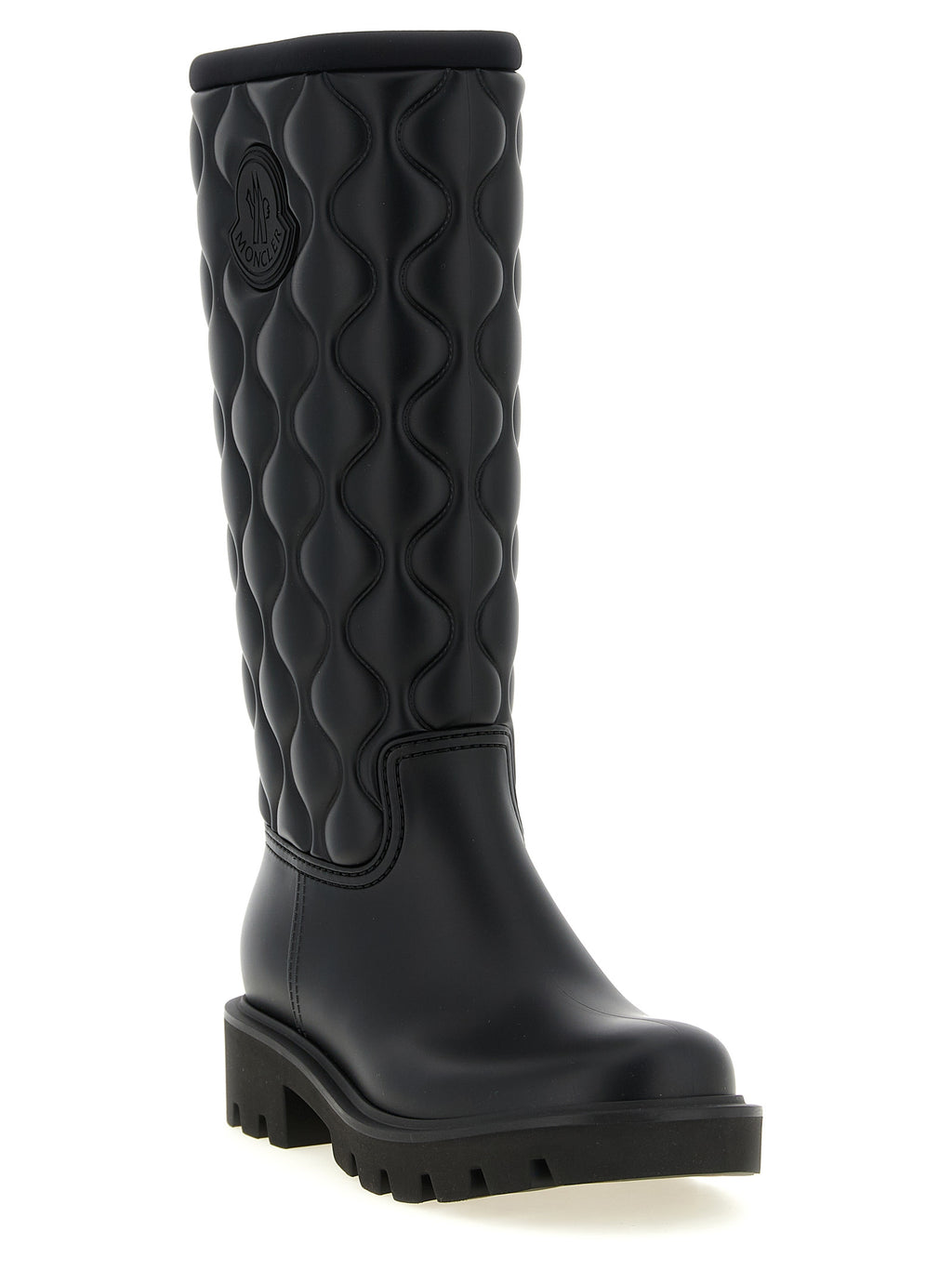 Schwarze Overknee-Stiefel aus PVC