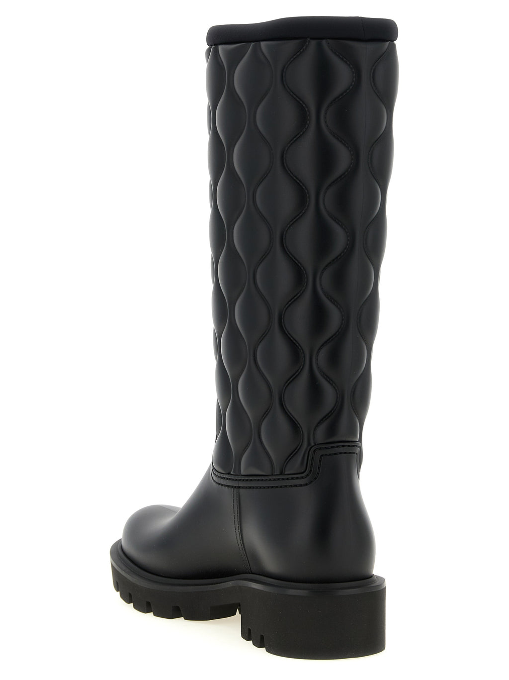 Schwarze Overknee-Stiefel aus PVC