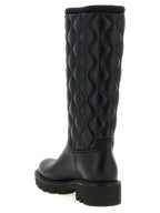 Schwarze Overknee-Stiefel aus PVC