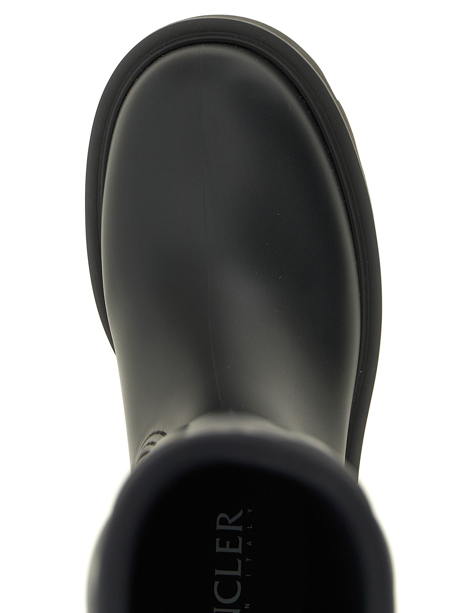 Schwarze Overknee-Stiefel aus PVC