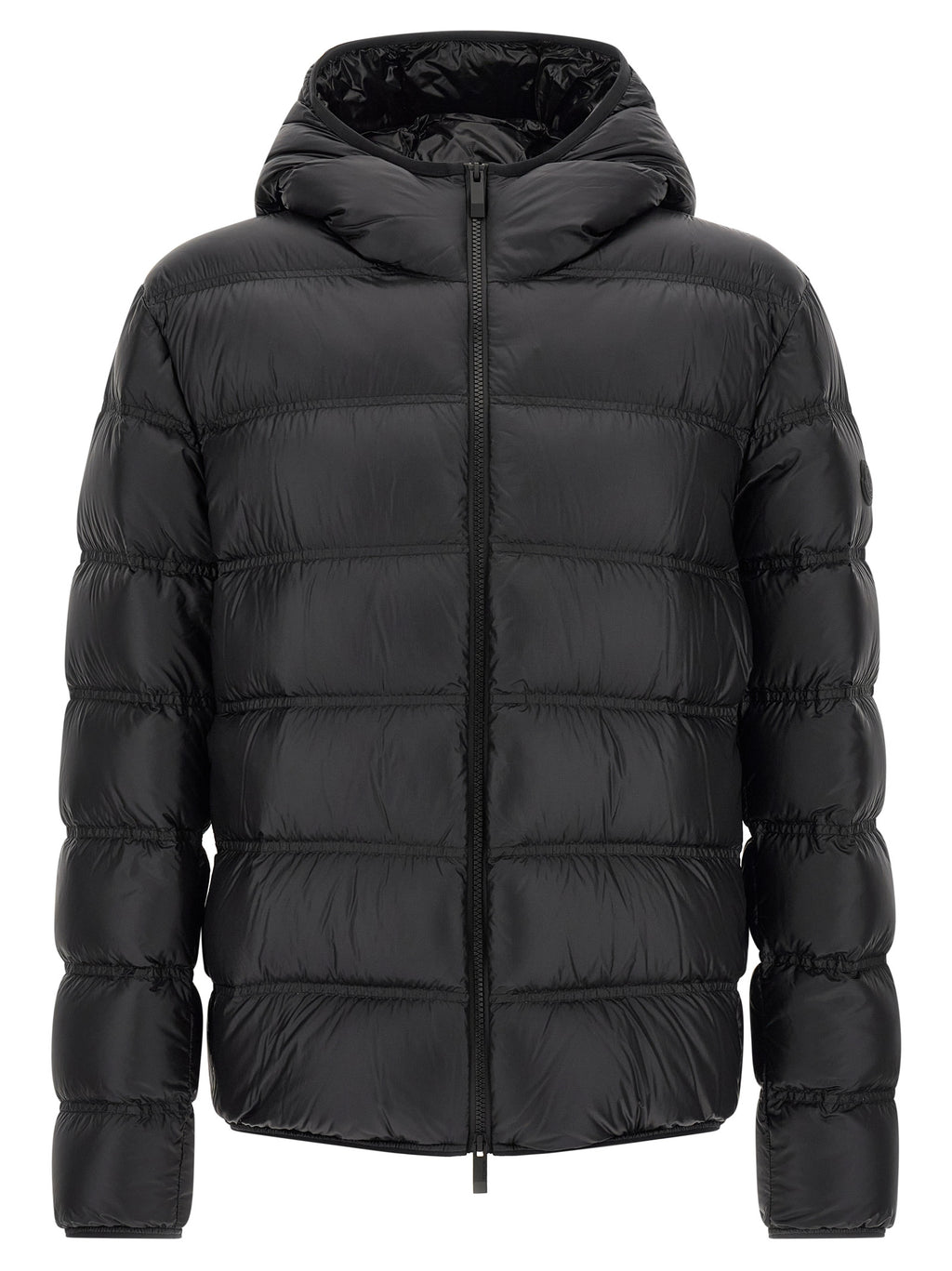 Schwarze lange Jacke aus Polyamid