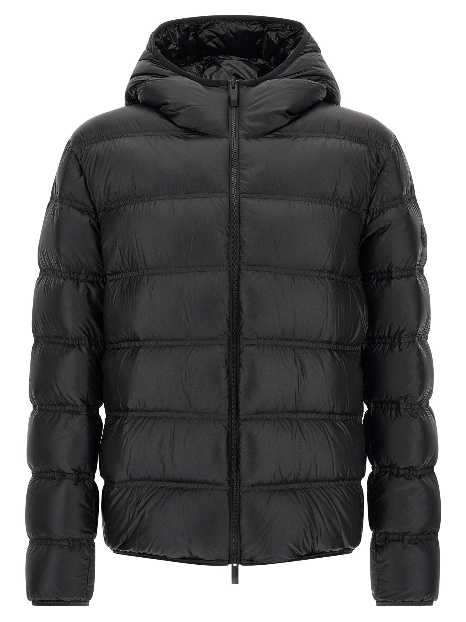 Schwarze lange Jacke aus Polyamid