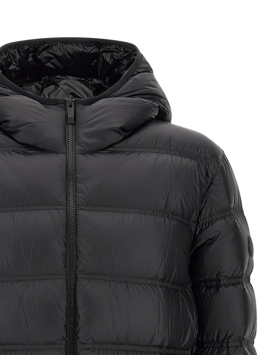 Schwarze lange Jacke aus Polyamid