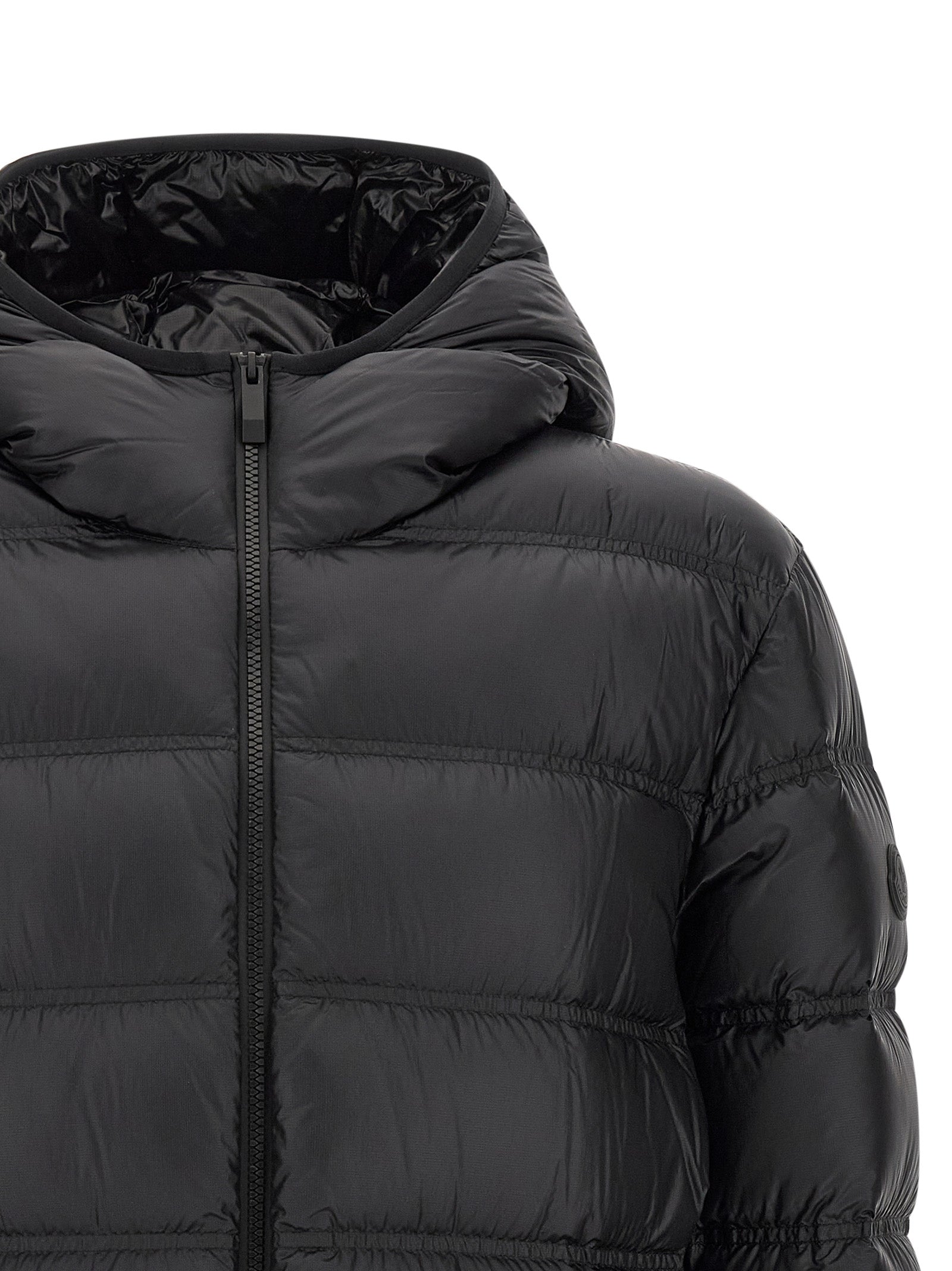Schwarze lange Jacke aus Polyamid