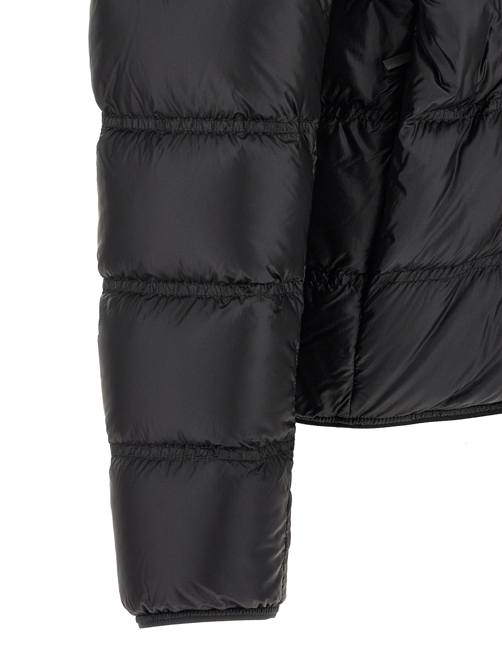 Schwarze lange Jacke aus Polyamid