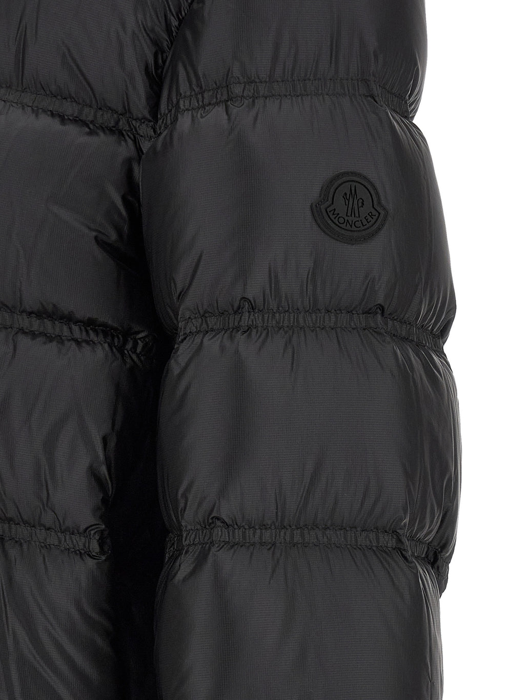 Schwarze lange Jacke aus Polyamid