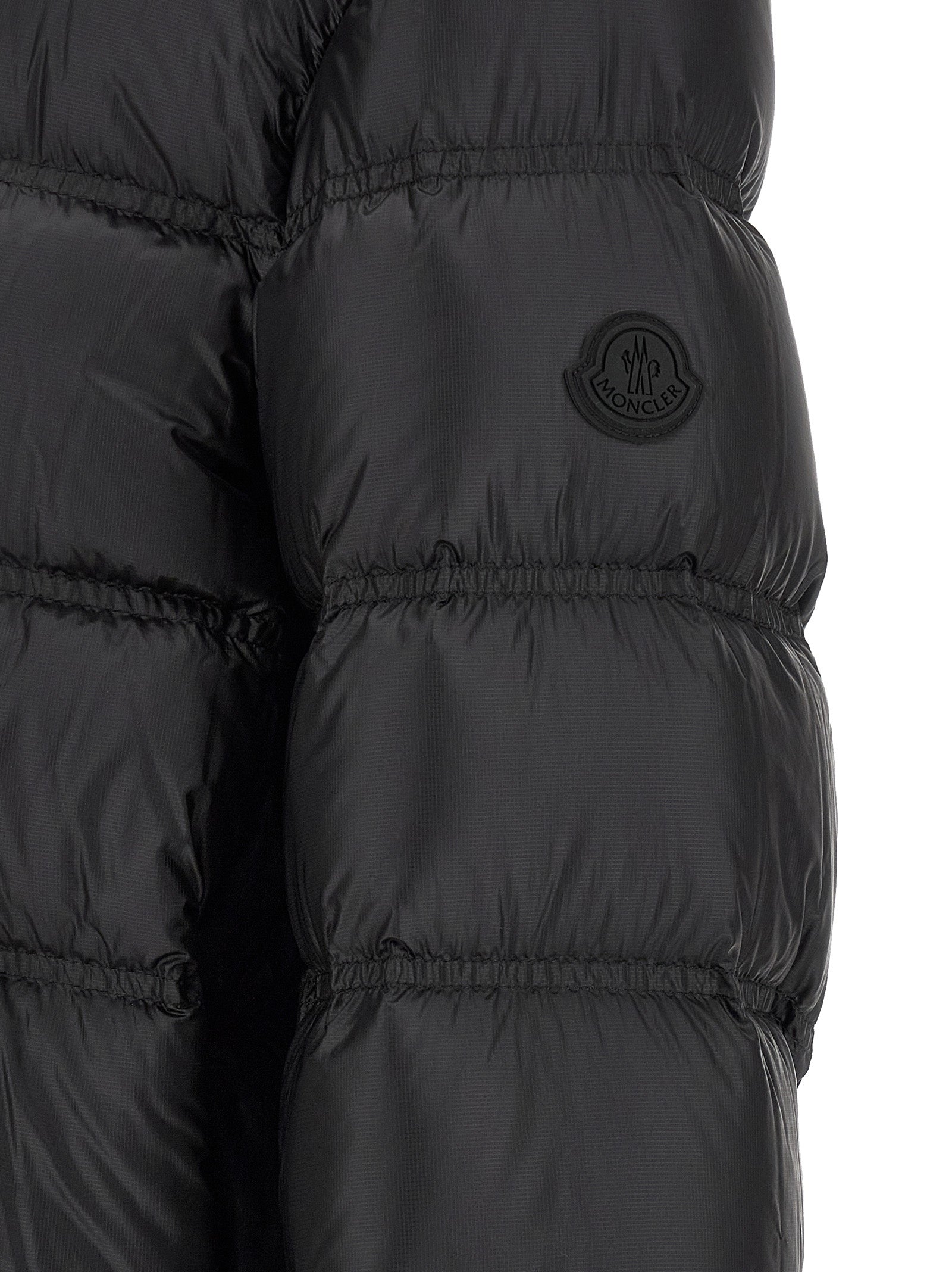 Schwarze lange Jacke aus Polyamid