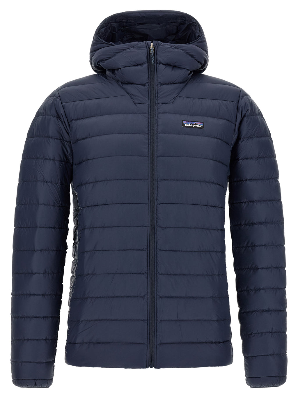Blaue lange Jacke aus Nylon 340553