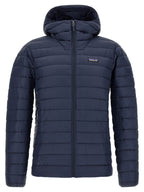 Blaue lange Jacke aus Nylon 340553