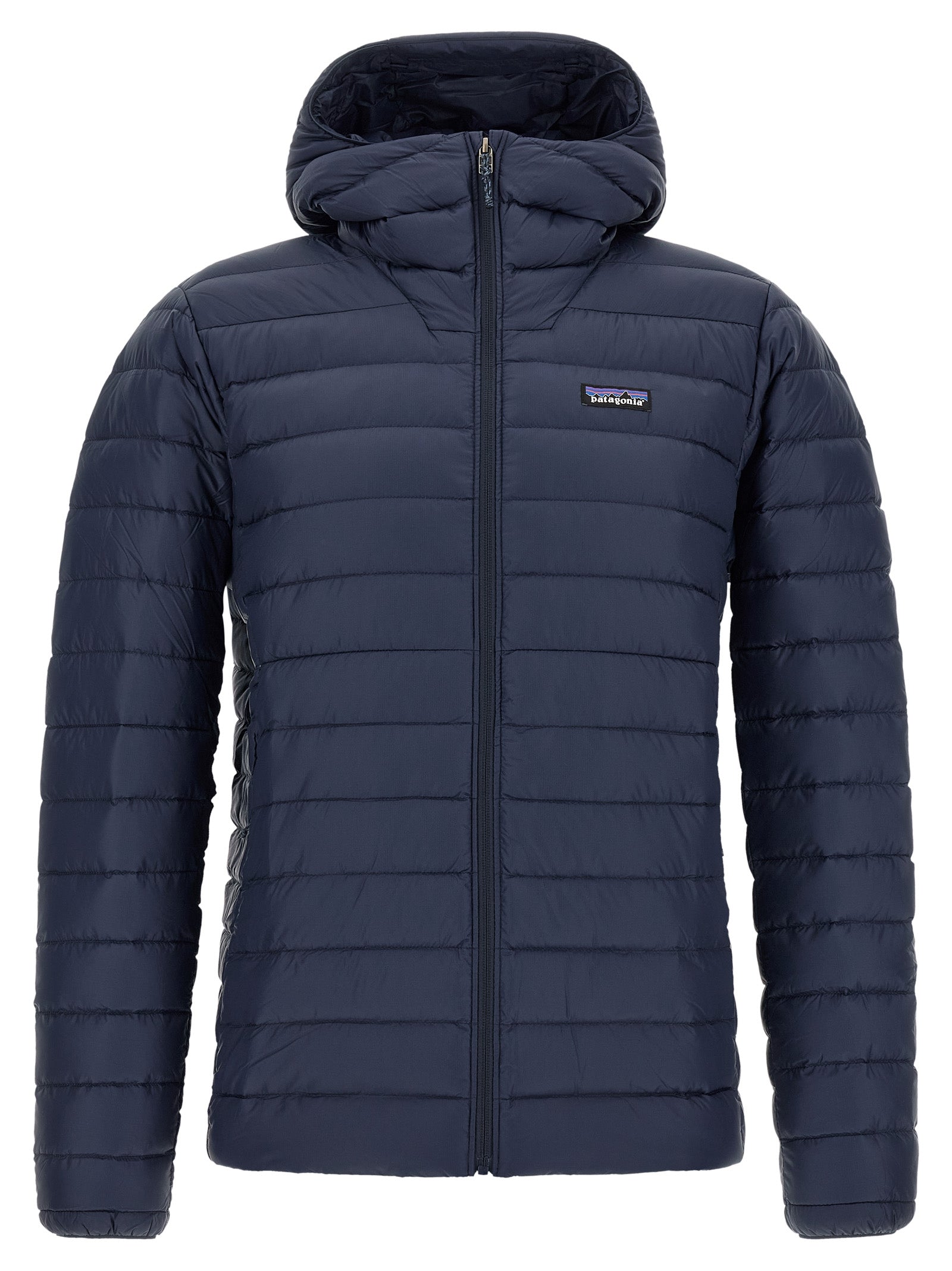 Blaue lange Jacke aus Nylon 340553