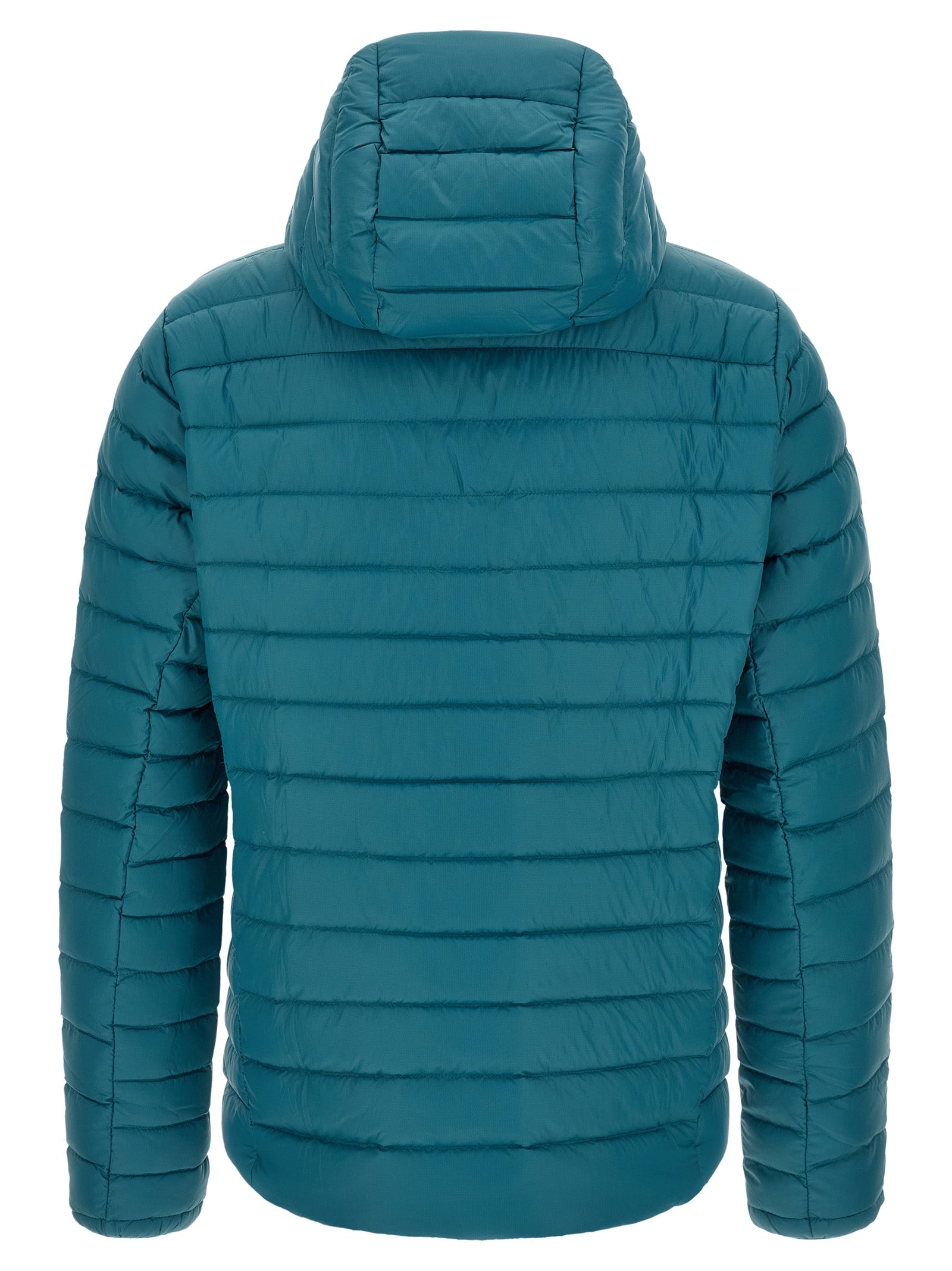 Blaue lange Jacke aus Nylon 340551