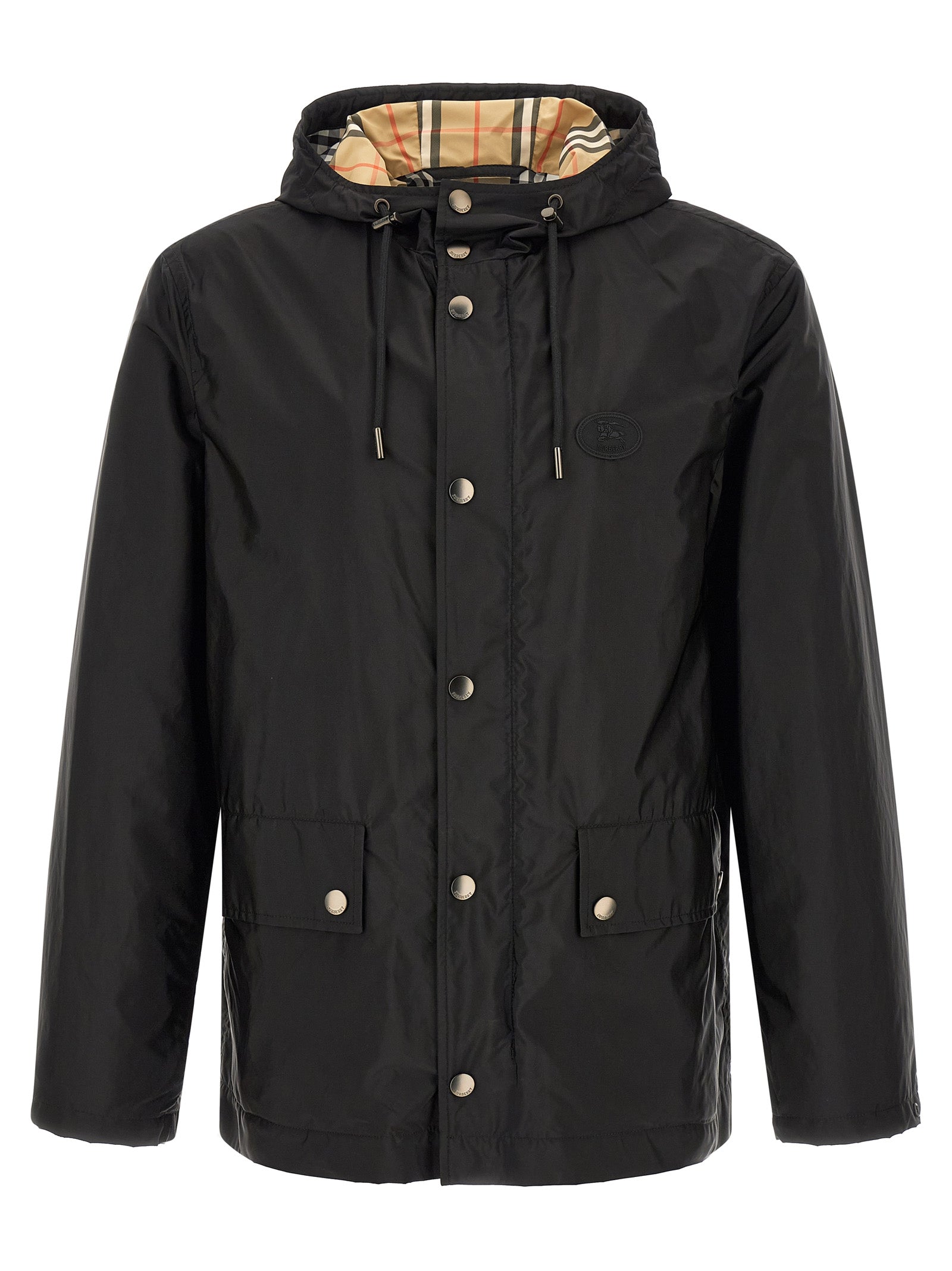 Schwarze Shelljacke aus Polyamid