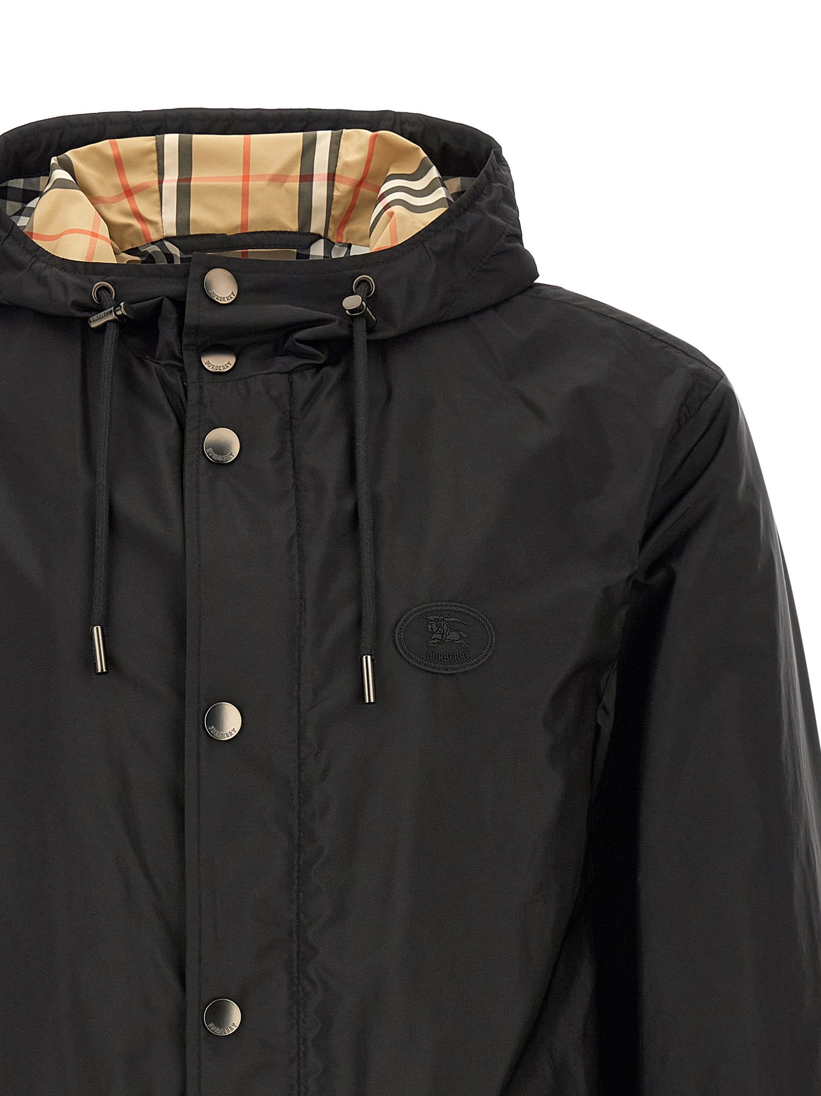 Schwarze Shelljacke aus Polyamid