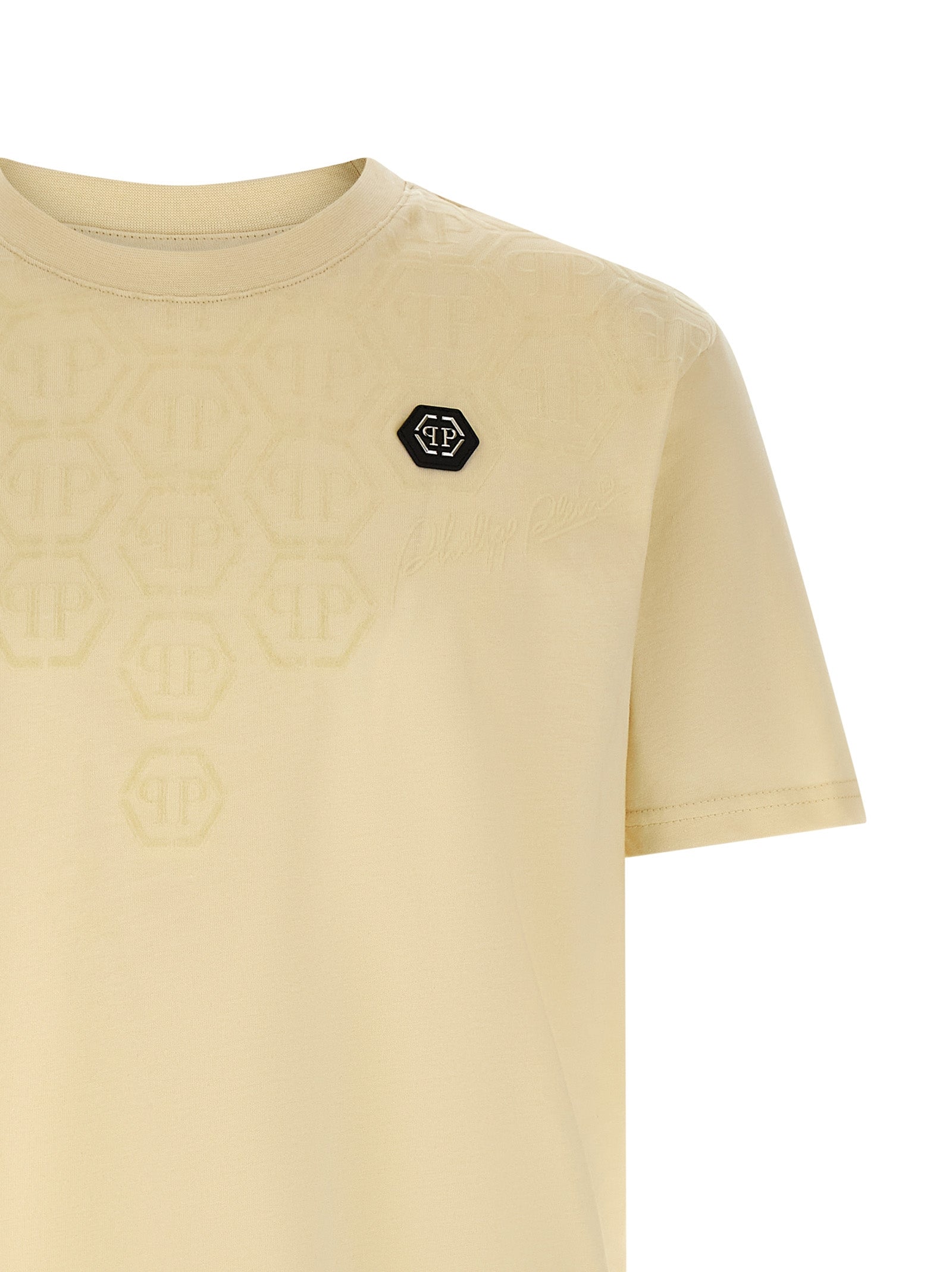 Beiges T-Shirt aus Baumwolle