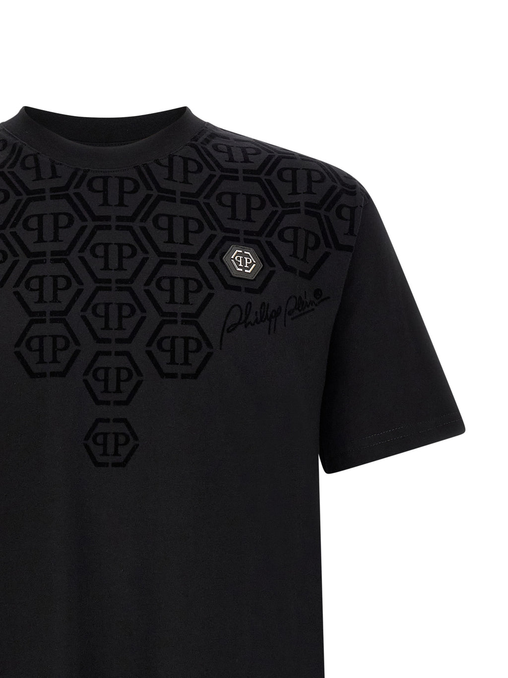 Schwarzes T-Shirt aus Baumwolle 329536