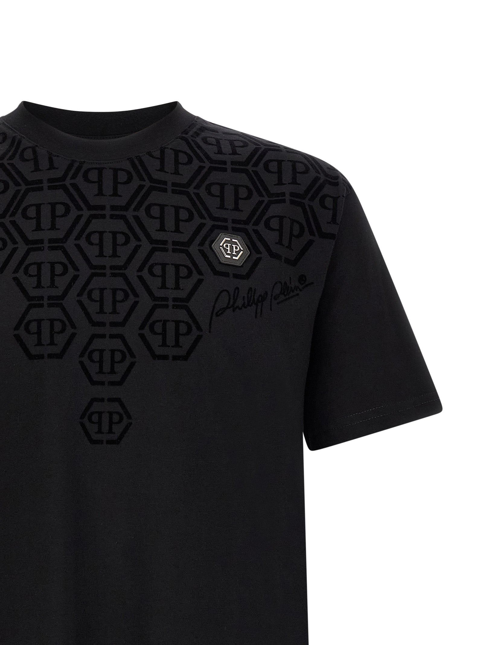 Schwarzes T-Shirt aus Baumwolle 329536
