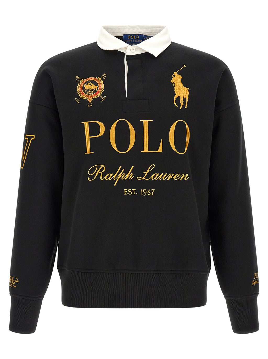 Schwarzes Poloshirt aus Baumwolle