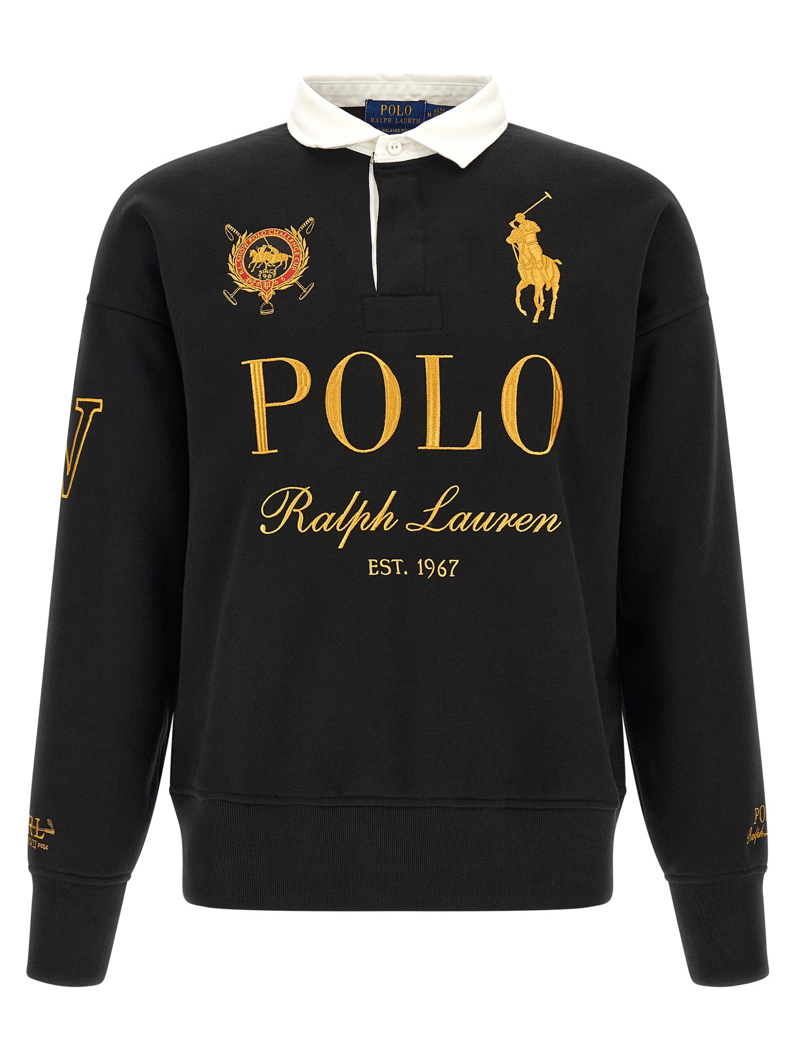 Schwarzes Poloshirt aus Baumwolle
