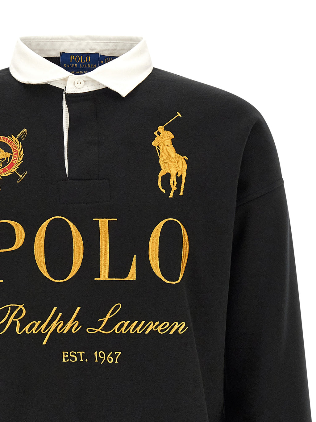 Schwarzes Poloshirt aus Baumwolle