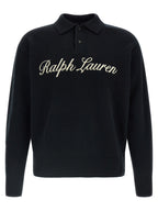 Schwarzes Poloshirt aus Wolle