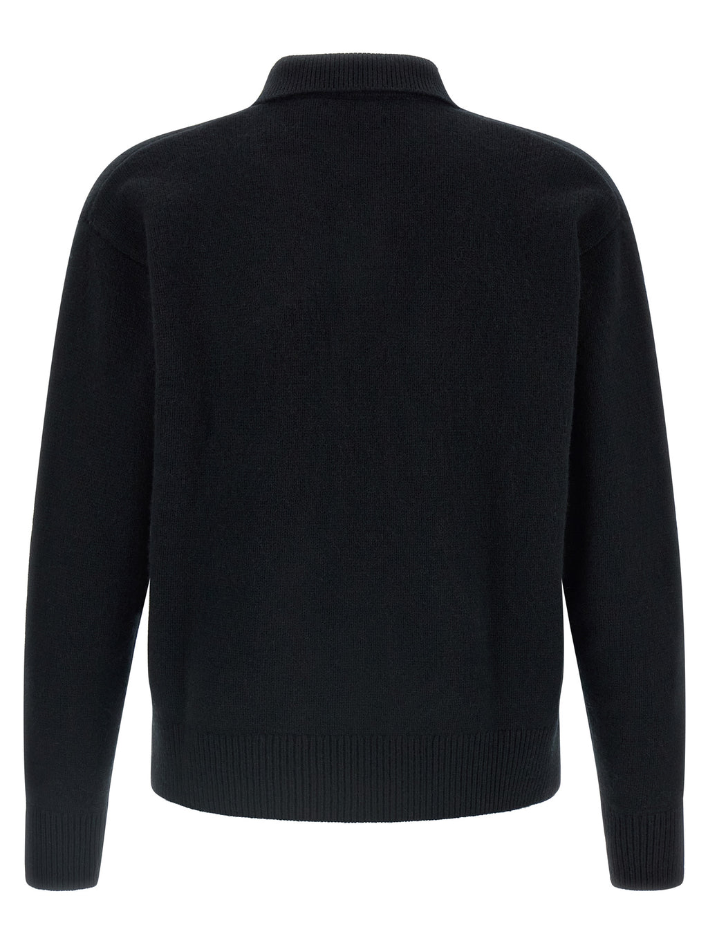 Schwarzes Poloshirt aus Wolle