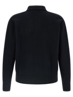 Schwarzes Poloshirt aus Wolle